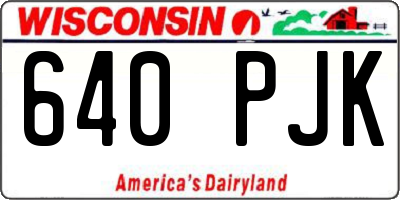 WI license plate 640PJK