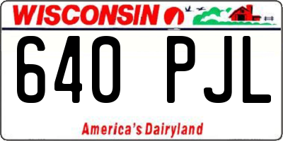 WI license plate 640PJL