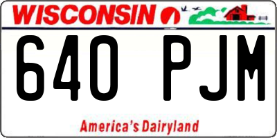 WI license plate 640PJM