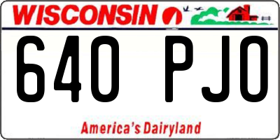 WI license plate 640PJO