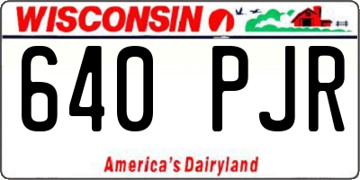 WI license plate 640PJR