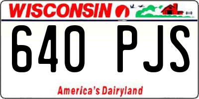 WI license plate 640PJS