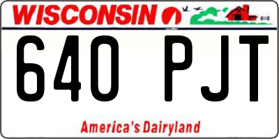 WI license plate 640PJT