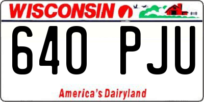 WI license plate 640PJU