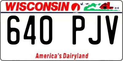 WI license plate 640PJV