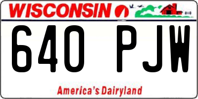 WI license plate 640PJW