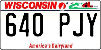 WI license plate 640PJY