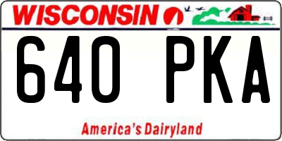 WI license plate 640PKA
