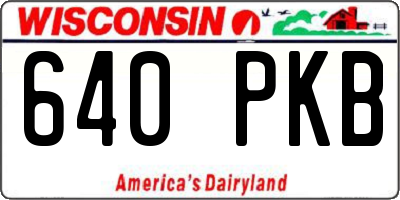 WI license plate 640PKB
