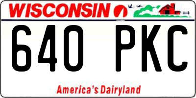 WI license plate 640PKC