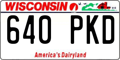 WI license plate 640PKD