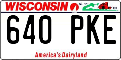 WI license plate 640PKE