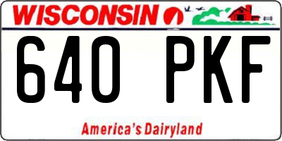 WI license plate 640PKF