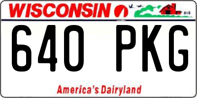 WI license plate 640PKG
