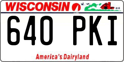 WI license plate 640PKI