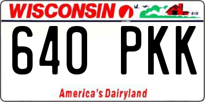 WI license plate 640PKK