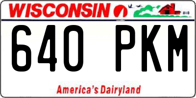 WI license plate 640PKM