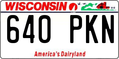 WI license plate 640PKN