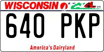 WI license plate 640PKP
