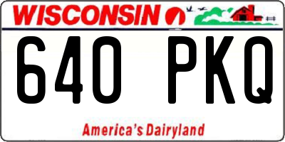 WI license plate 640PKQ