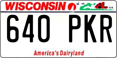 WI license plate 640PKR