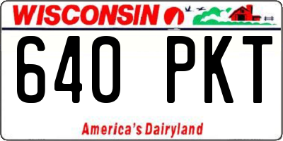 WI license plate 640PKT