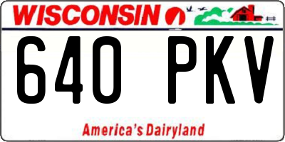WI license plate 640PKV