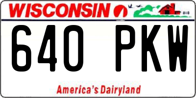 WI license plate 640PKW
