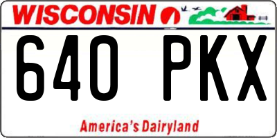WI license plate 640PKX