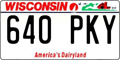 WI license plate 640PKY