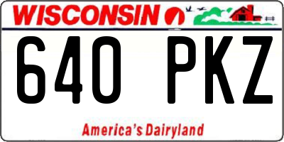 WI license plate 640PKZ