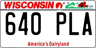 WI license plate 640PLA