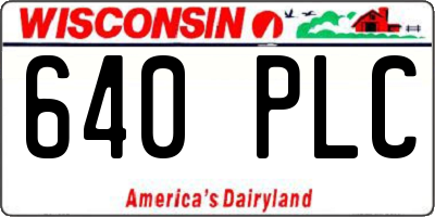 WI license plate 640PLC
