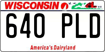 WI license plate 640PLD