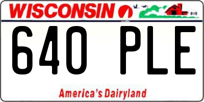 WI license plate 640PLE