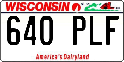 WI license plate 640PLF
