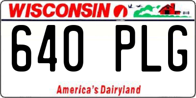 WI license plate 640PLG