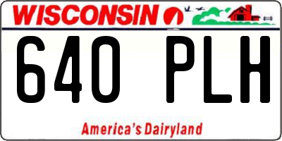 WI license plate 640PLH