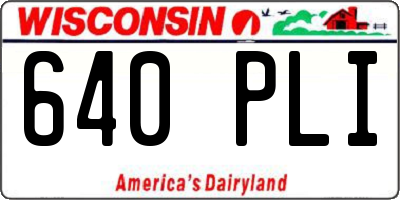 WI license plate 640PLI