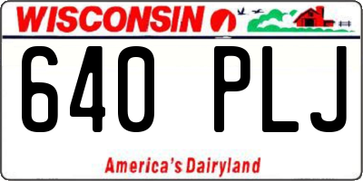 WI license plate 640PLJ