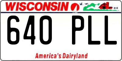 WI license plate 640PLL