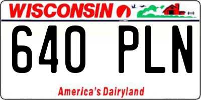 WI license plate 640PLN