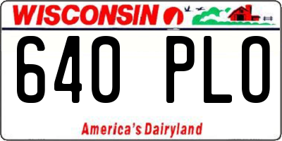 WI license plate 640PLO