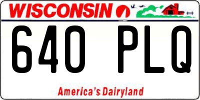 WI license plate 640PLQ