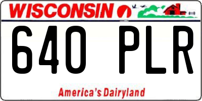 WI license plate 640PLR
