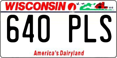 WI license plate 640PLS