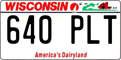 WI license plate 640PLT