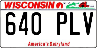 WI license plate 640PLV