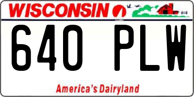 WI license plate 640PLW