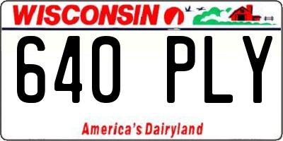 WI license plate 640PLY